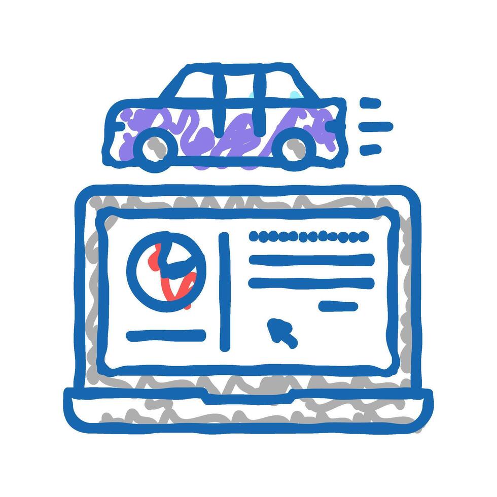 car test computer program icon doodle illustration vector