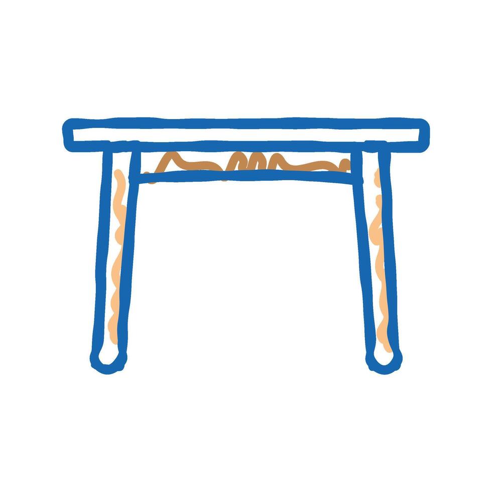 table dinning icon doodle illustration vector