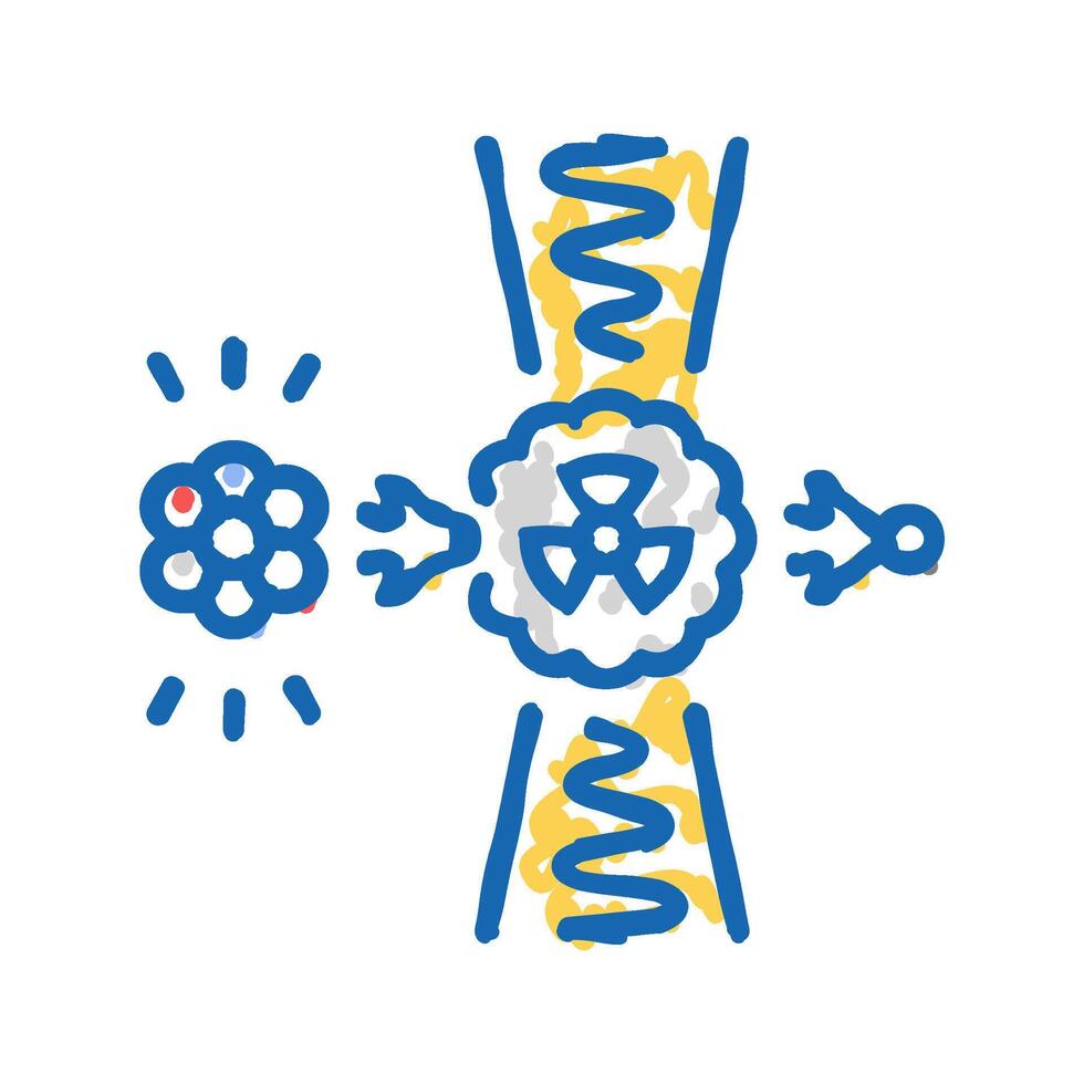 neutron activation nuclear energy icon doodle illustration vector