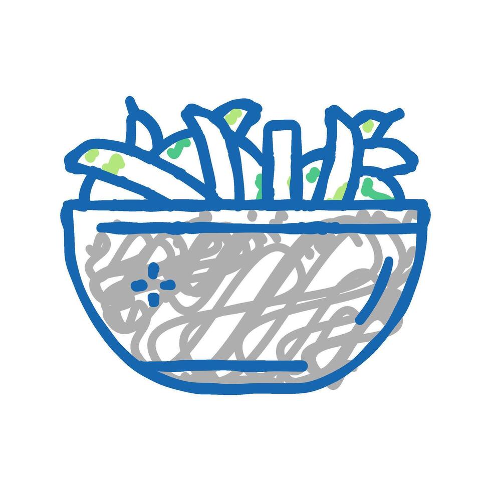 fresh peas in plate icon doodle illustration vector