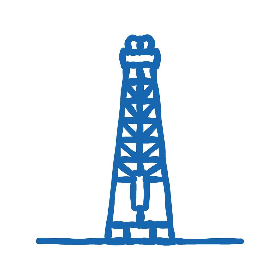 oil derrick petroleum engineer icon doodle illustration vector
