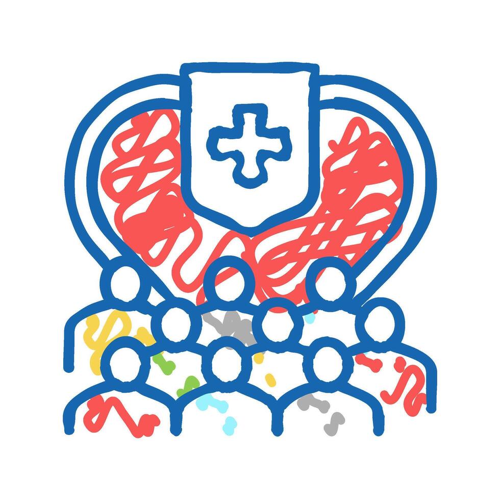public health and safety icon doodle illustration vector