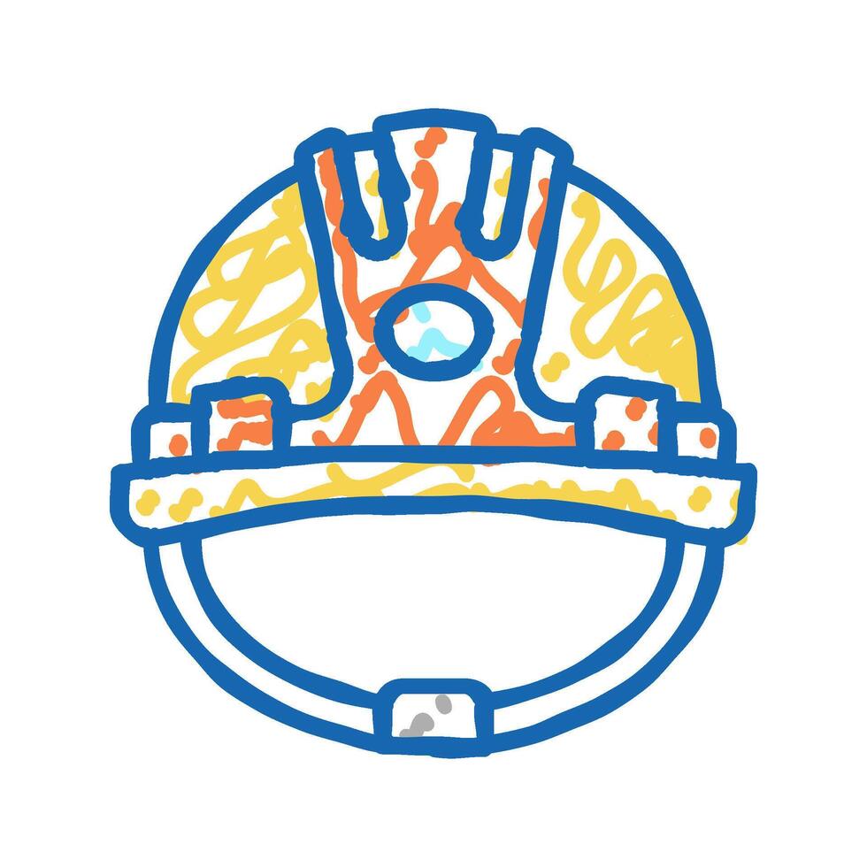 helmet builder icon doodle illustration vector