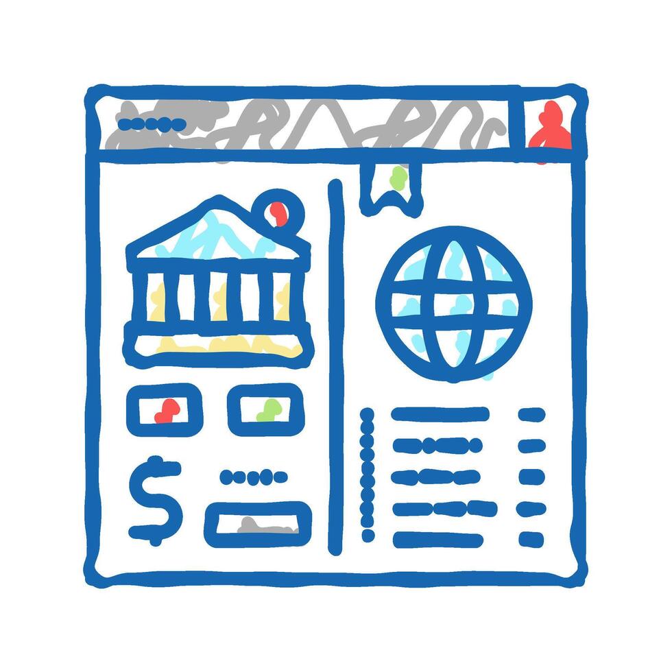 opening correspondent accounts icon doodle illustration vector