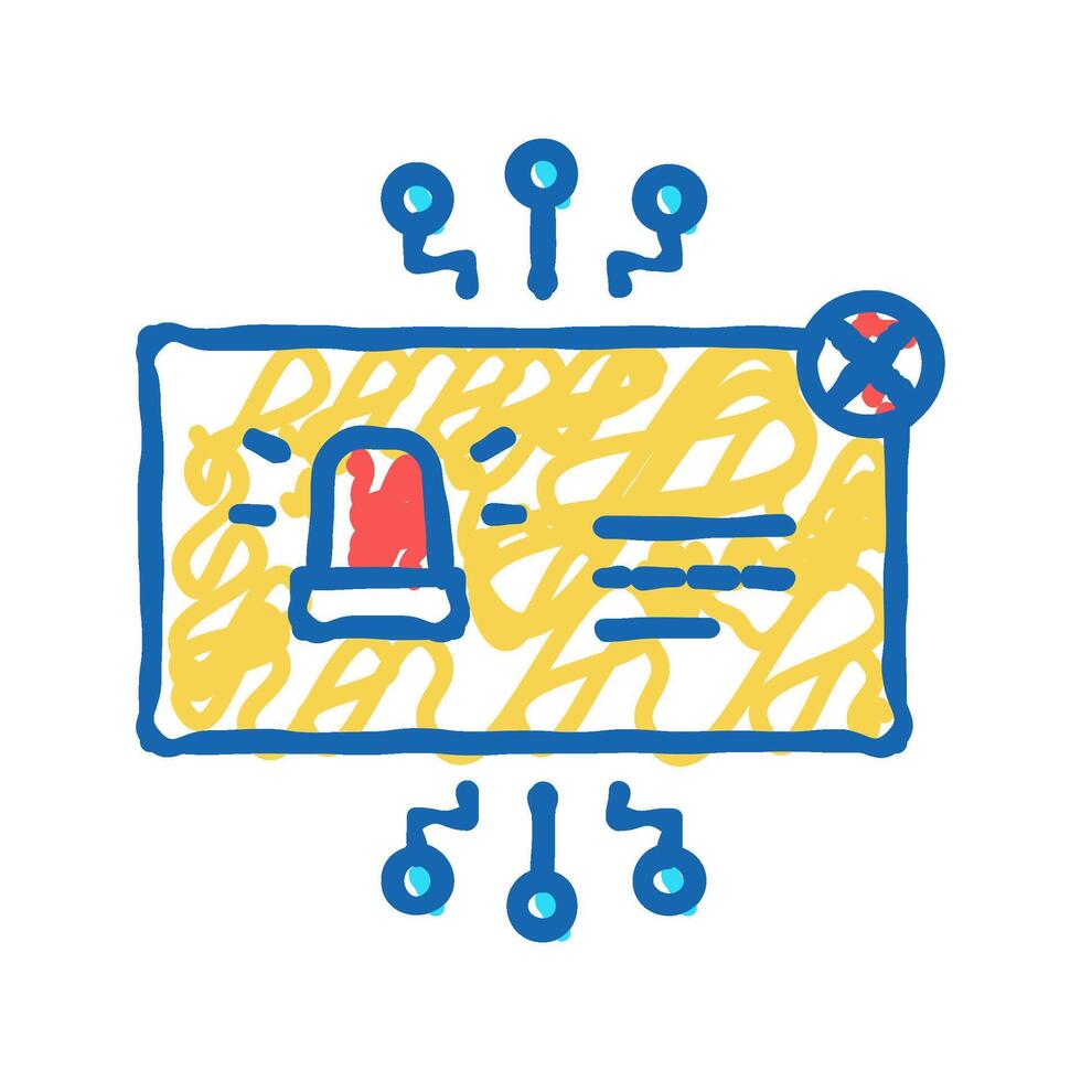 warning visit to dangerous site icon doodle illustration vector
