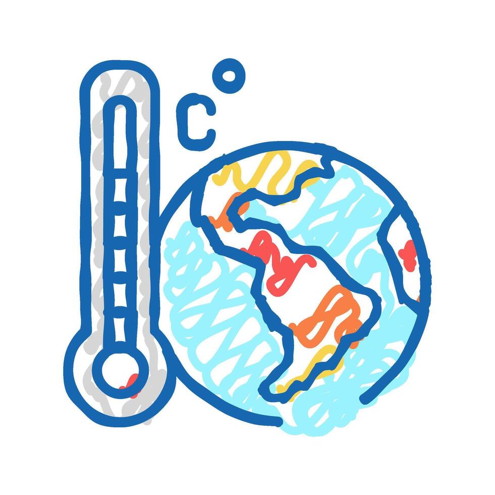 warming effect icon doodle illustration vector