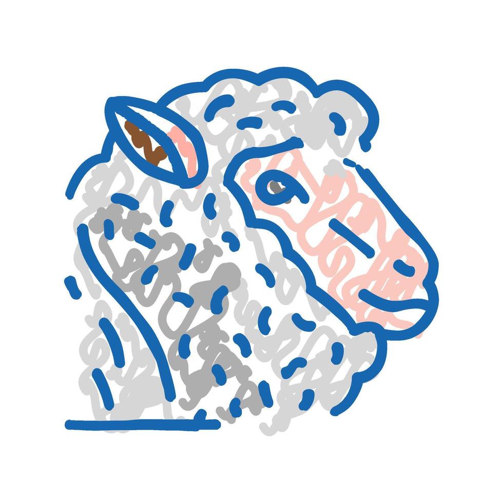 sheep animal zoo icon doodle illustration vector