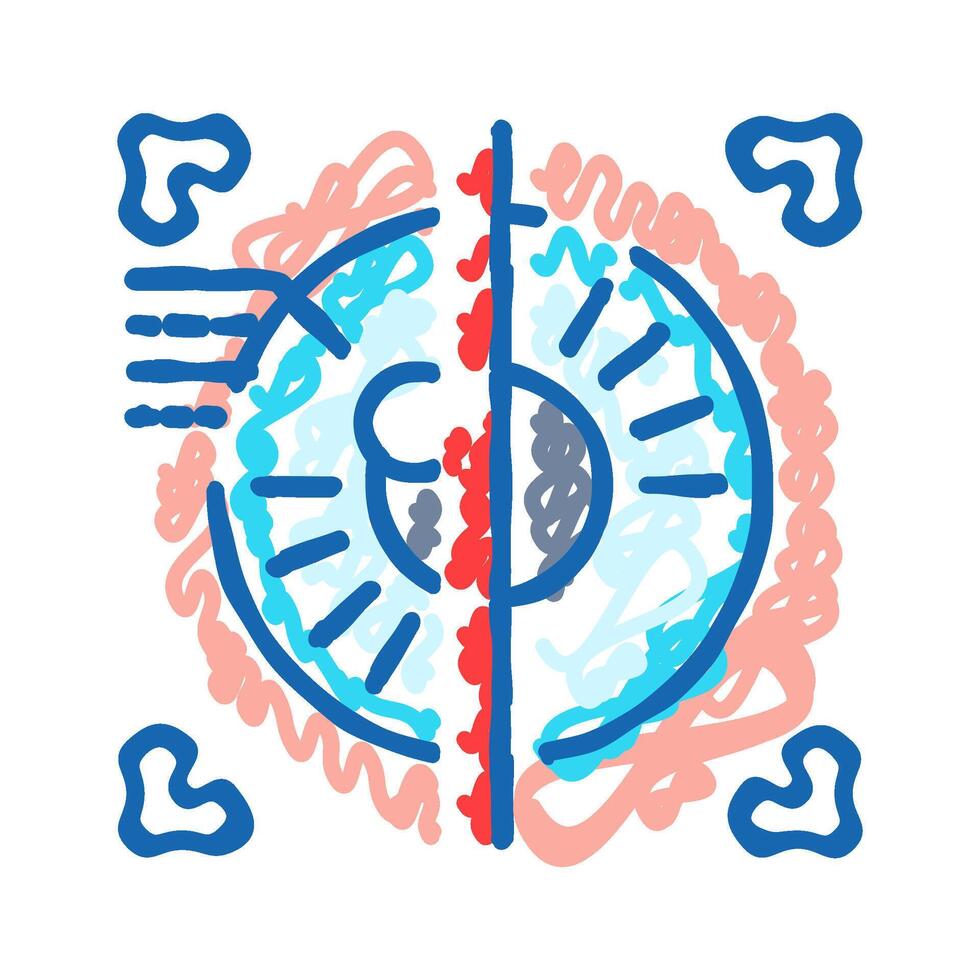 iris scan biometric icon doodle illustration vector