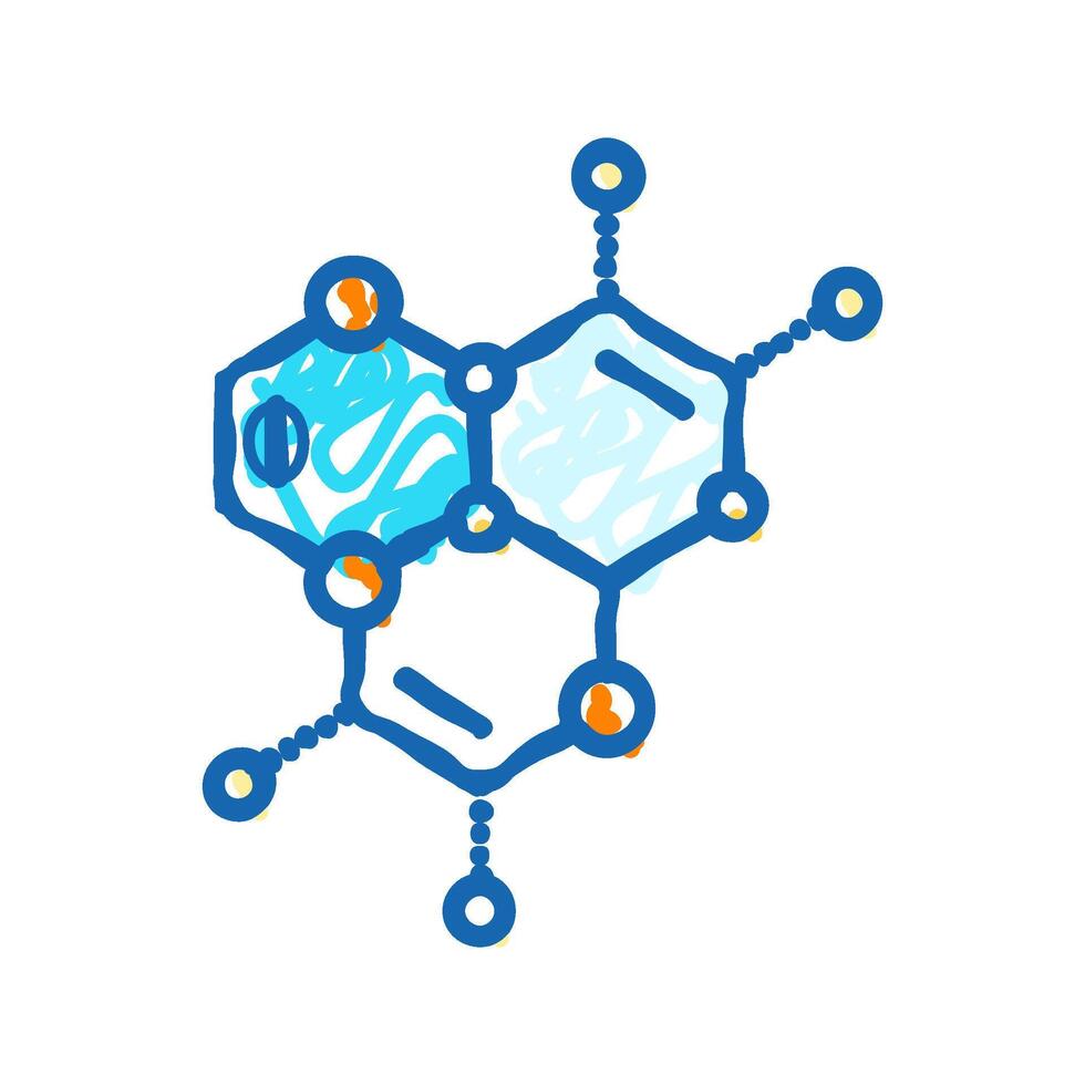 scientific molecular structure icon doodle illustration vector