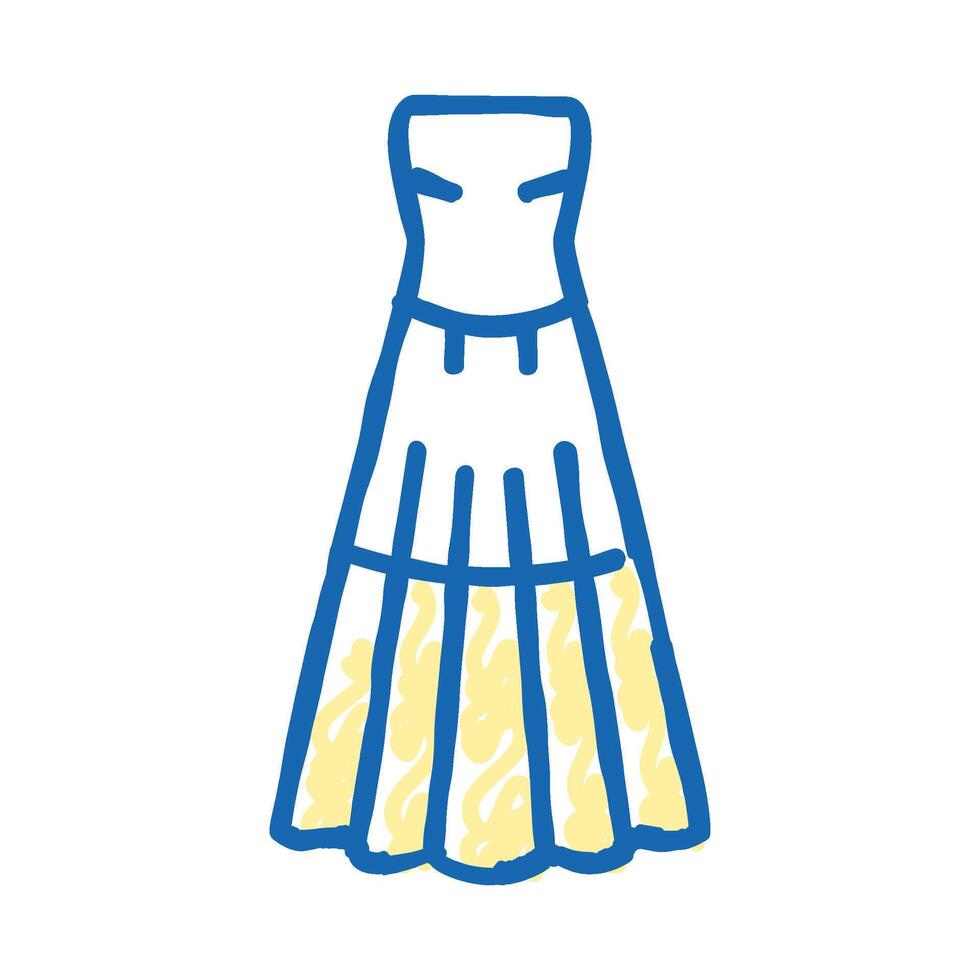 strapless bride dress icon doodle illustration vector