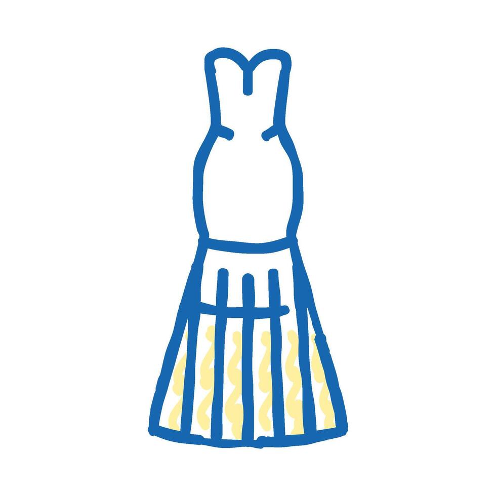 mermaid wedding dress icon doodle illustration vector