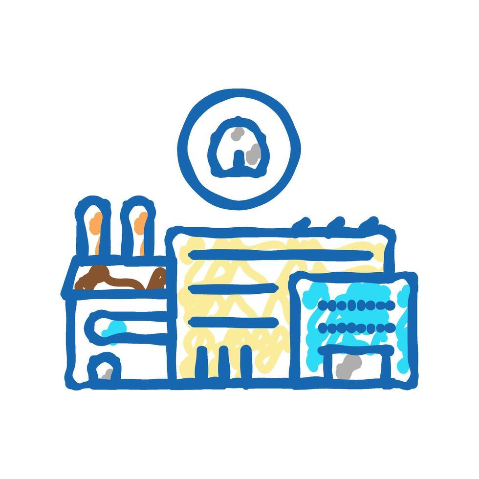 timber factory icon doodle illustration vector