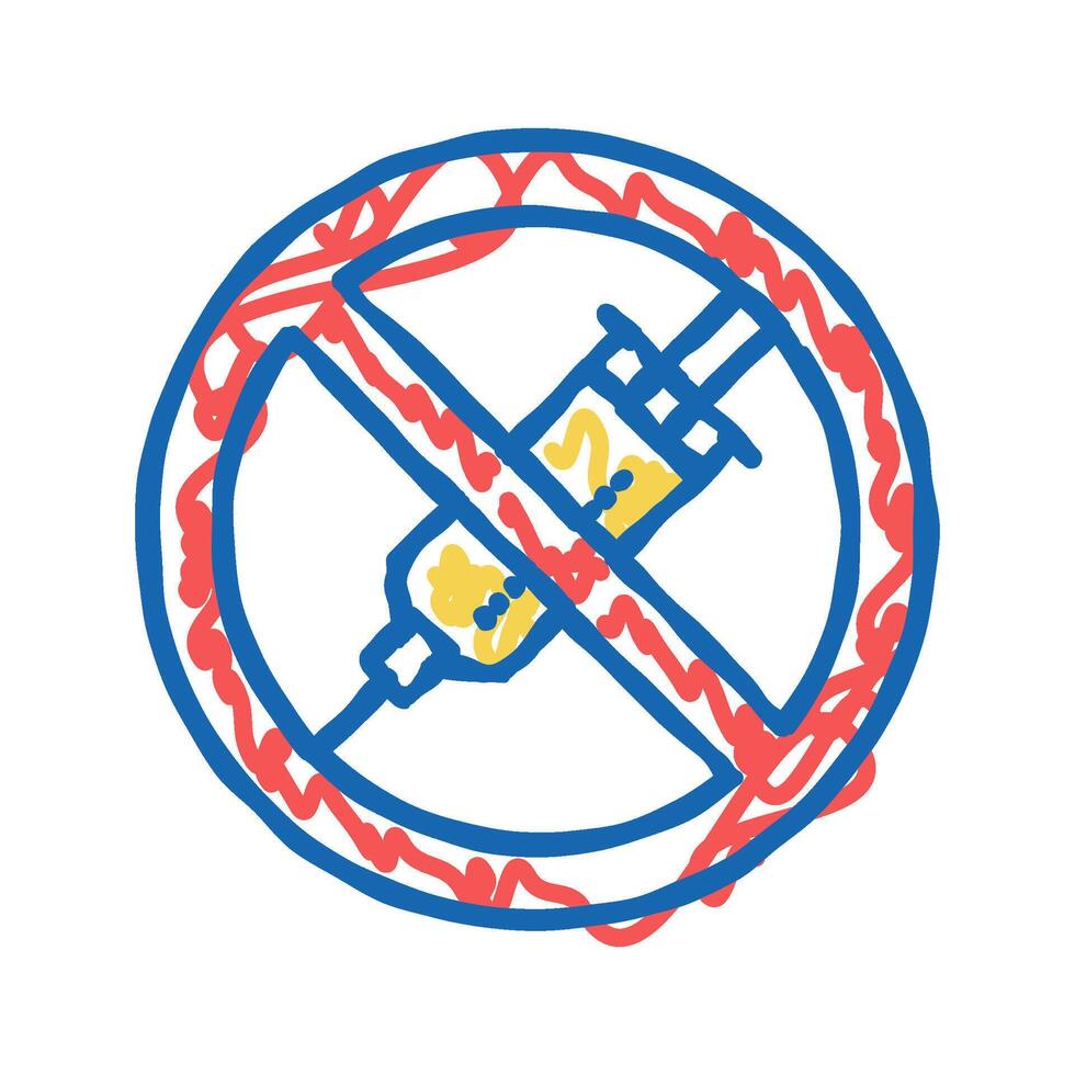 heroin drug syringe addiction icon doodle illustration vector