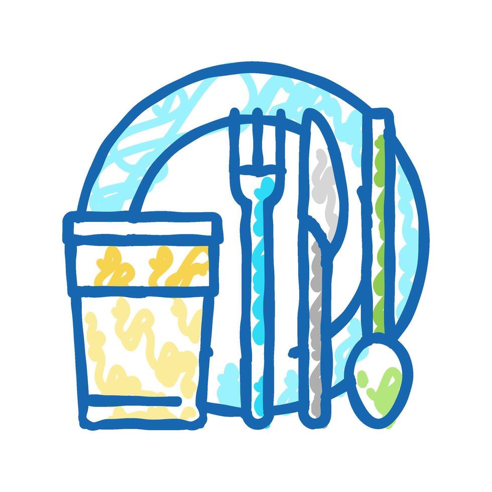 tableware plastic icon doodle illustration vector