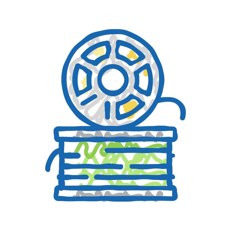 3d printer plastic icon doodle illustration vector