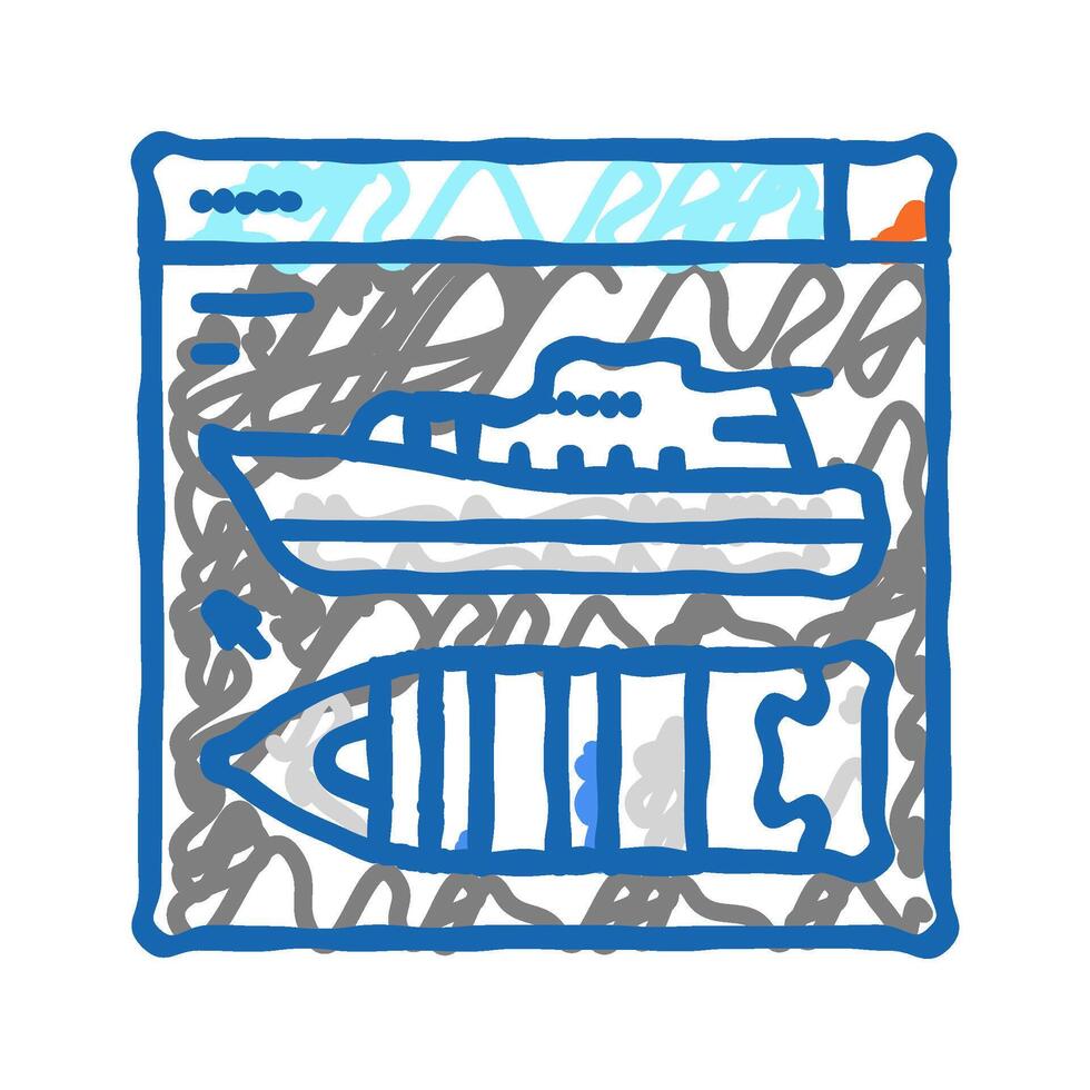 ship design concept marine icon doodle illustration vector