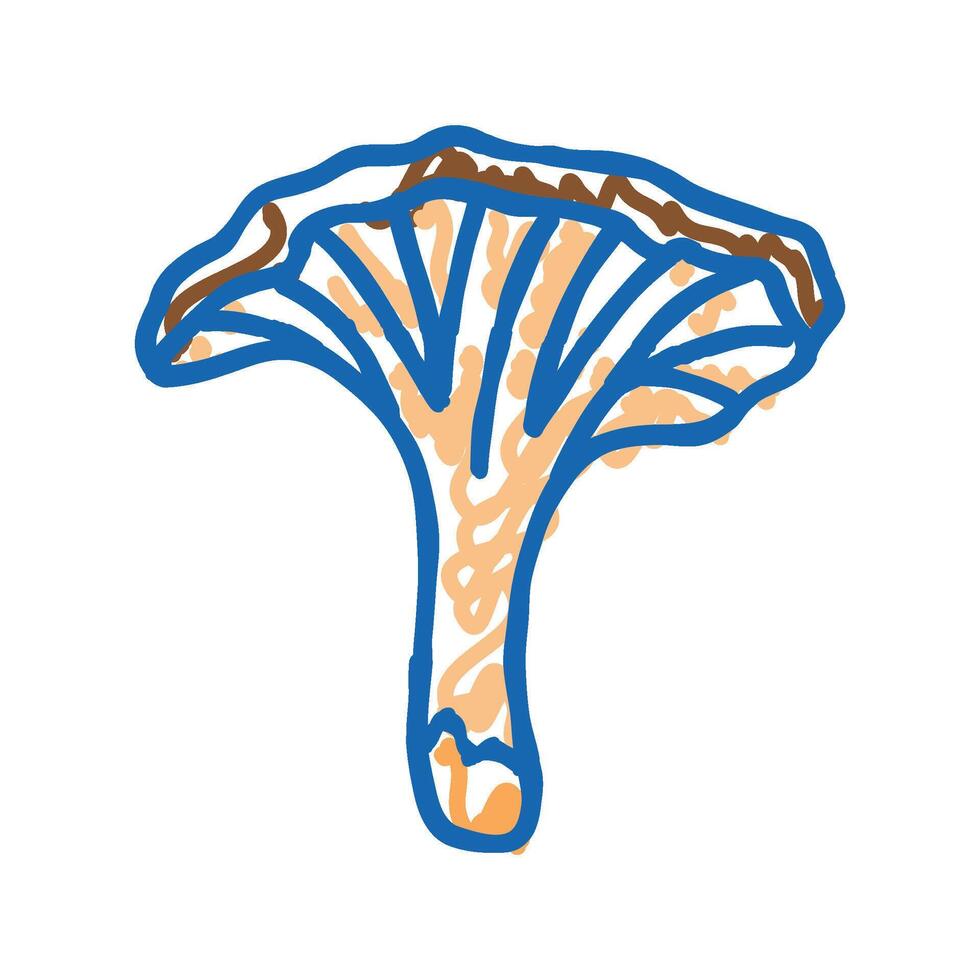 psychedelic mushroom icon doodle illustration vector
