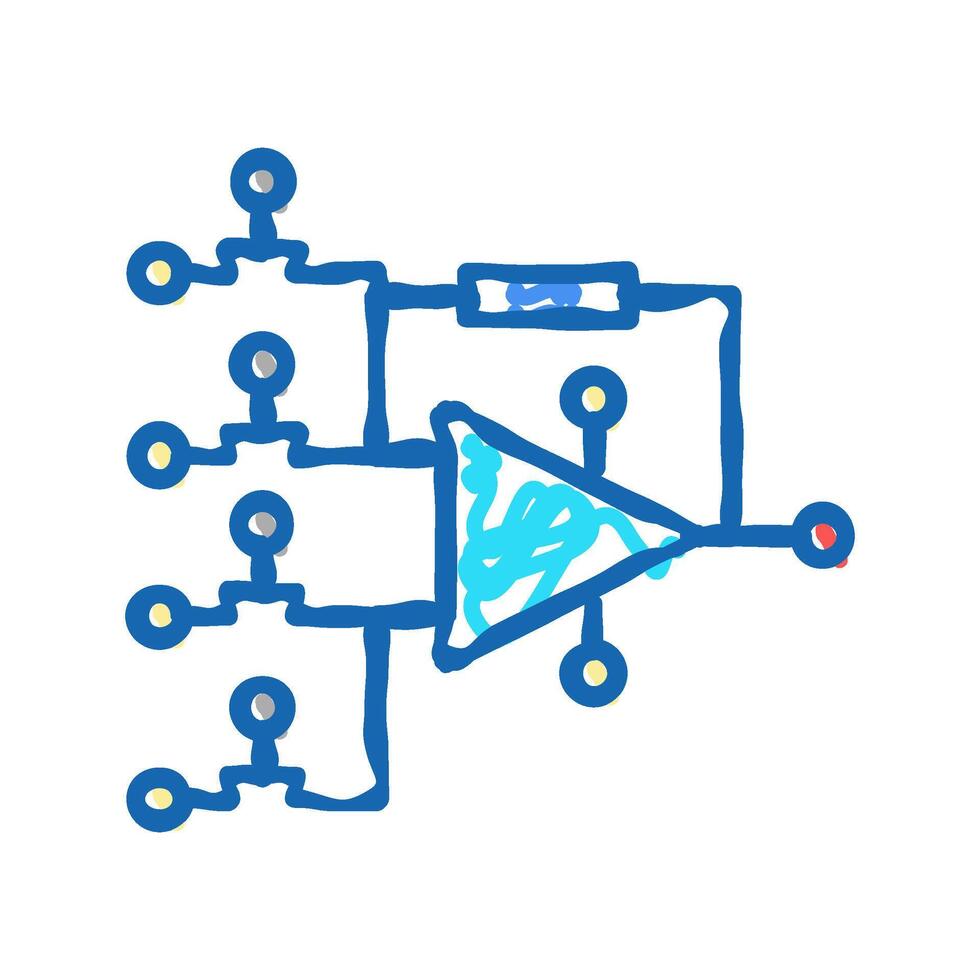 hardware model neural network icon doodle illustration vector