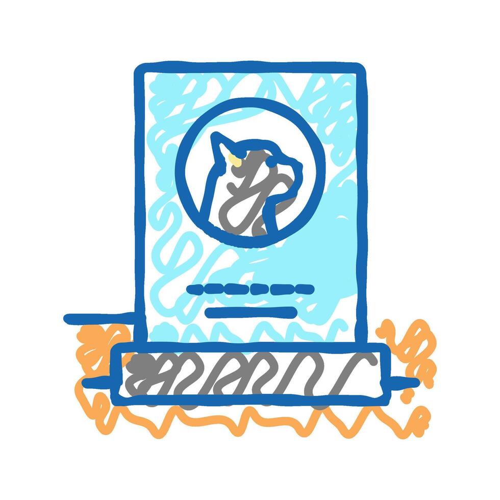 cat dead pet monument icon doodle illustration vector
