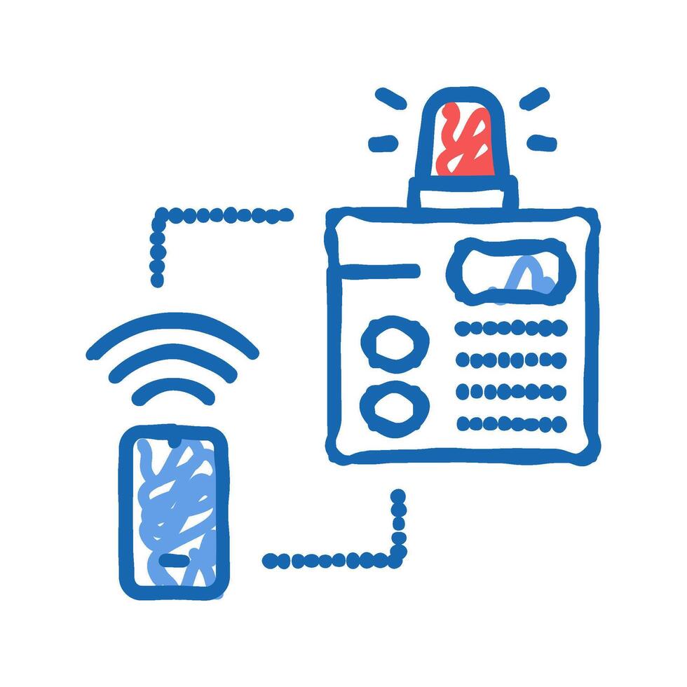 security system main panel icon doodle illustration vector