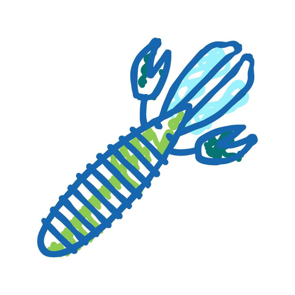 soft bait fishing accessory icon doodle illustration vector