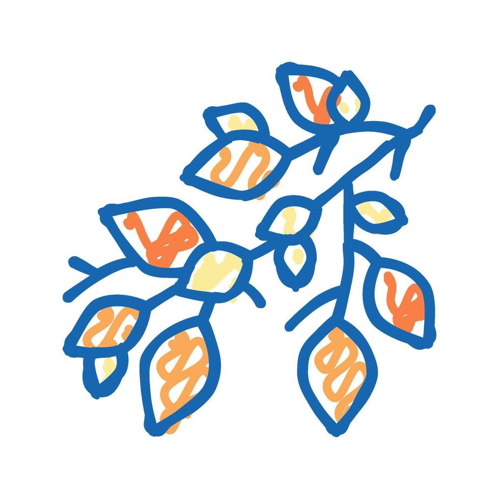 branch leaf icon doodle illustration vector