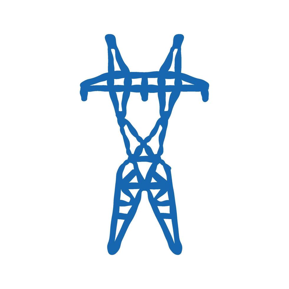 high voltage transmission line icon doodle illustration vector