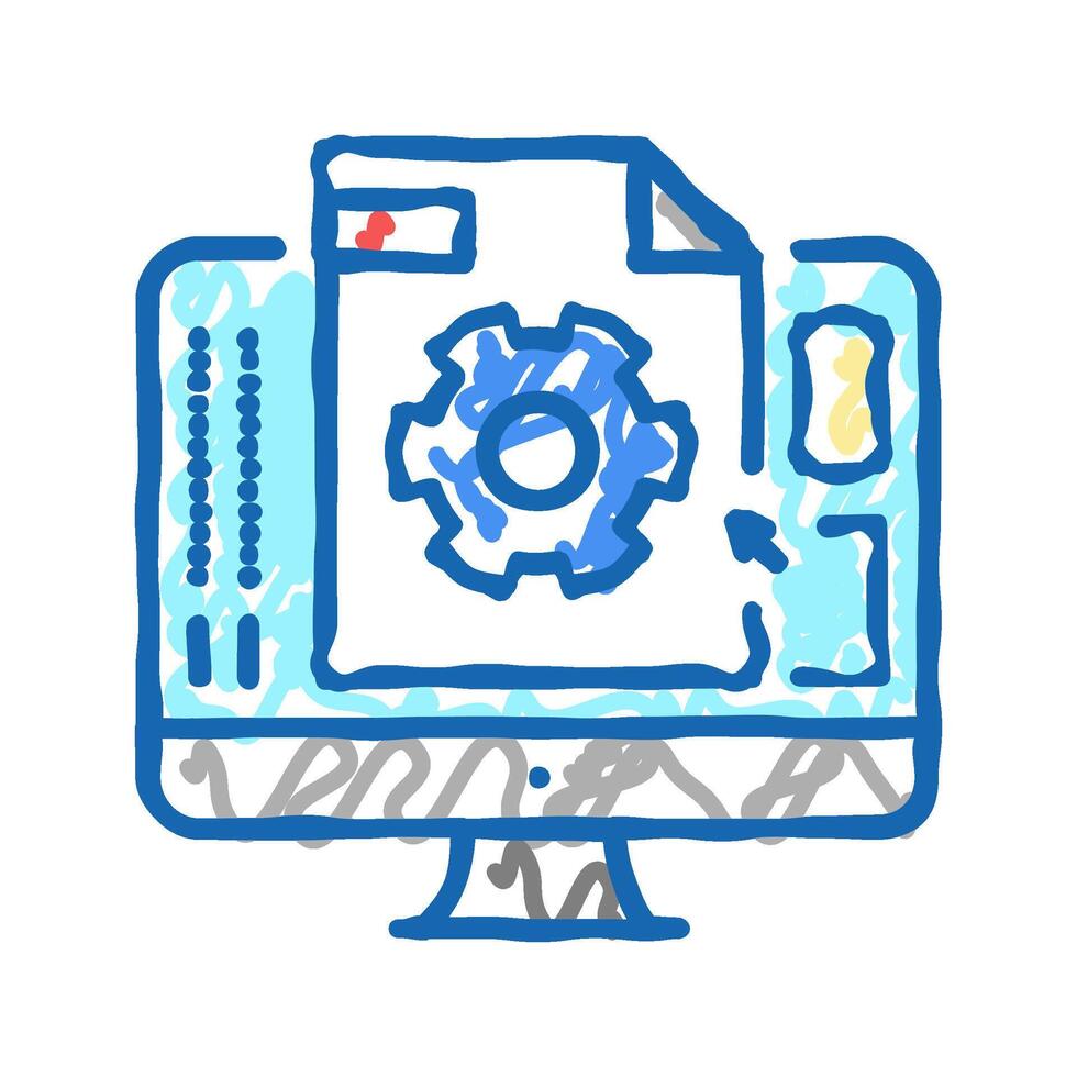 3d prototyping icon doodle illustration vector