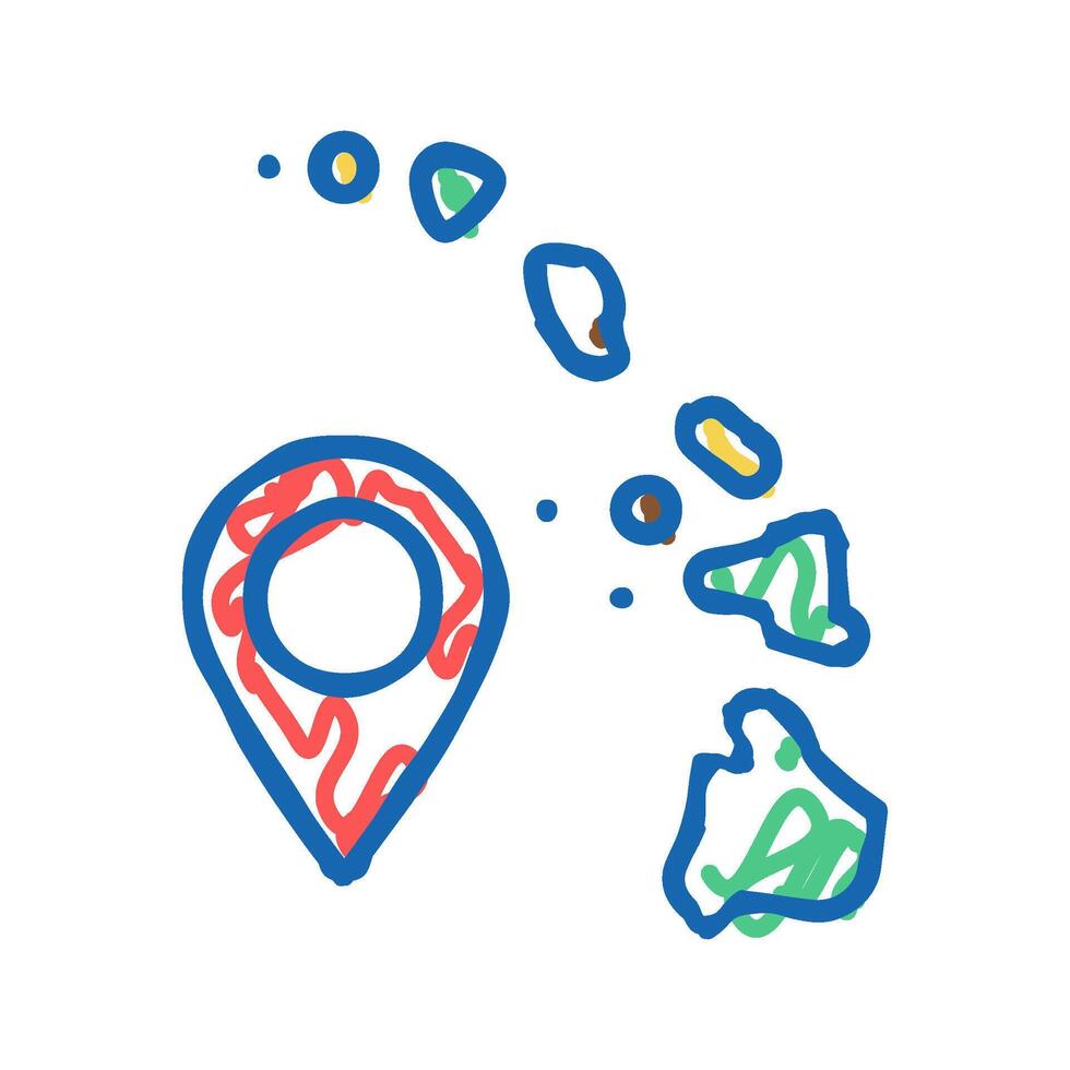 island hawaii map location icon doodle illustration vector
