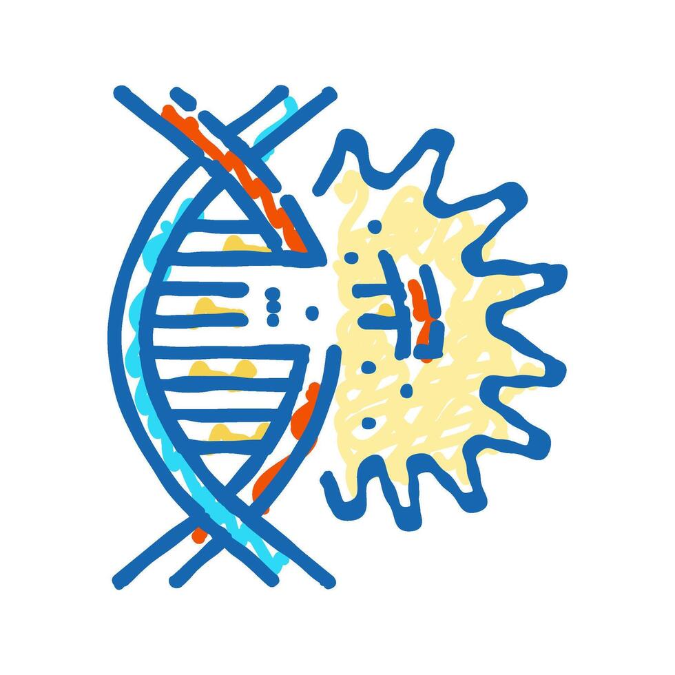 genetic mutations biochemistry icon doodle illustration vector
