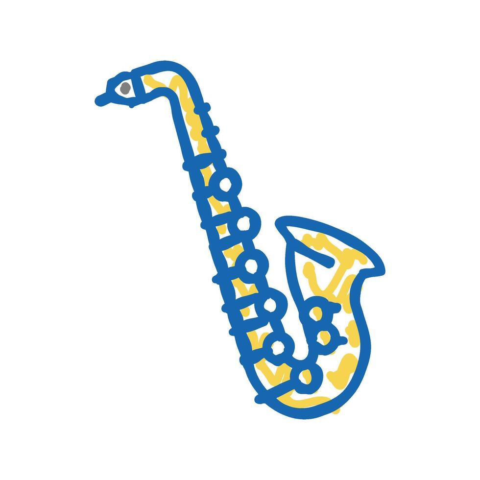 saxophone music instrument icon doodle illustration vector