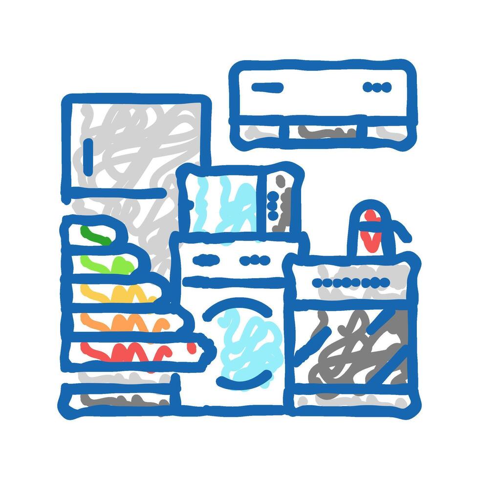 net zero energy building green icon doodle illustration vector
