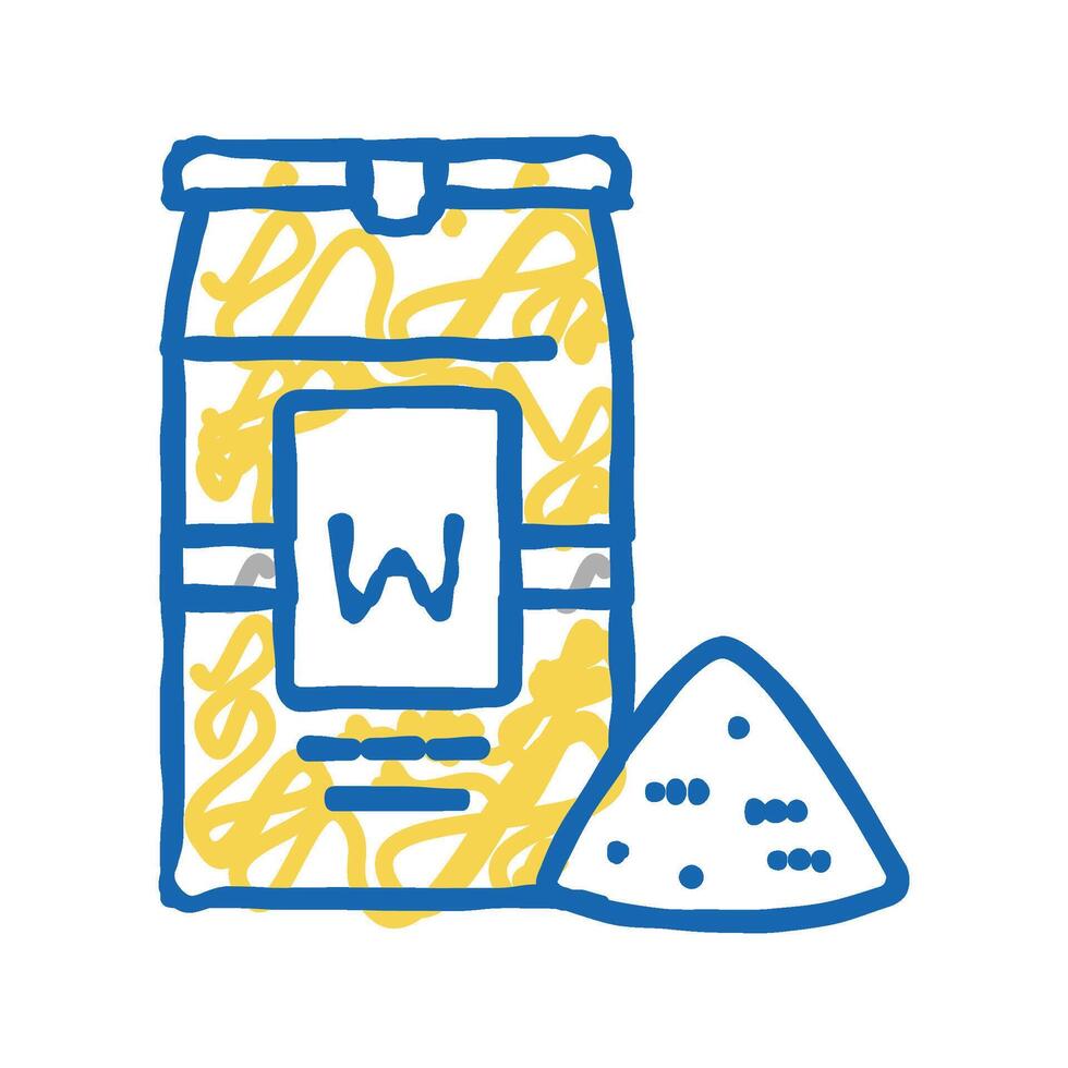 wheat flour package icon doodle illustration vector