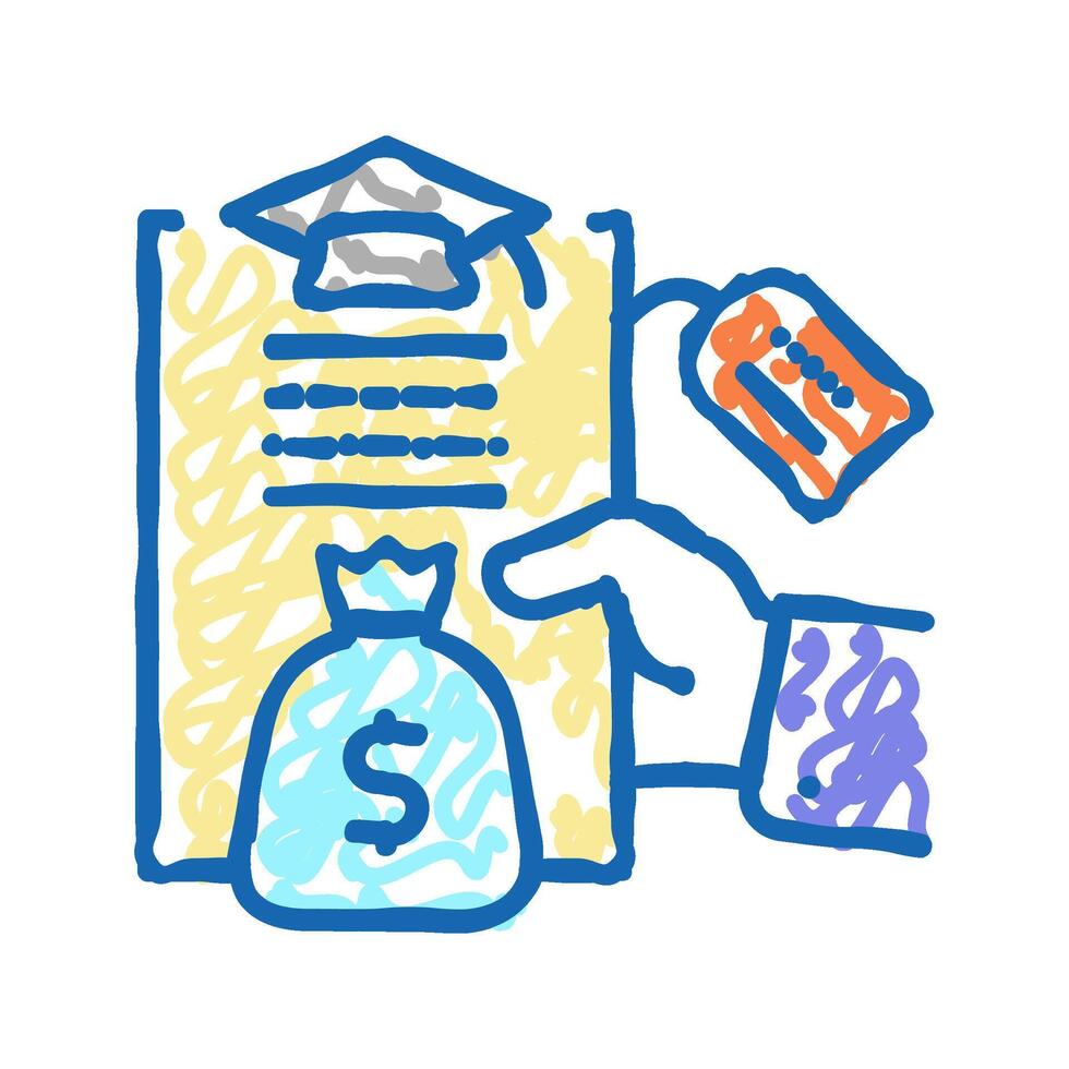 student loan icon doodle illustration vector