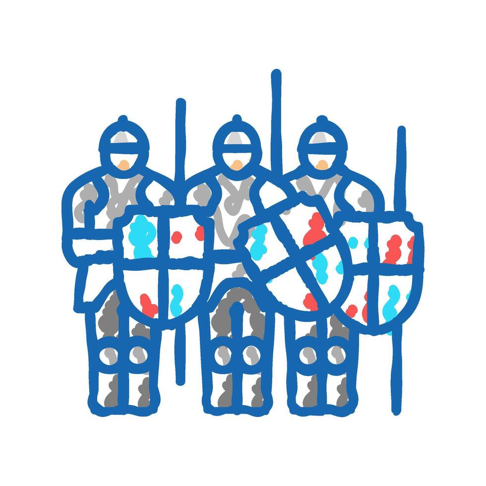 army medieval icon doodle illustration vector