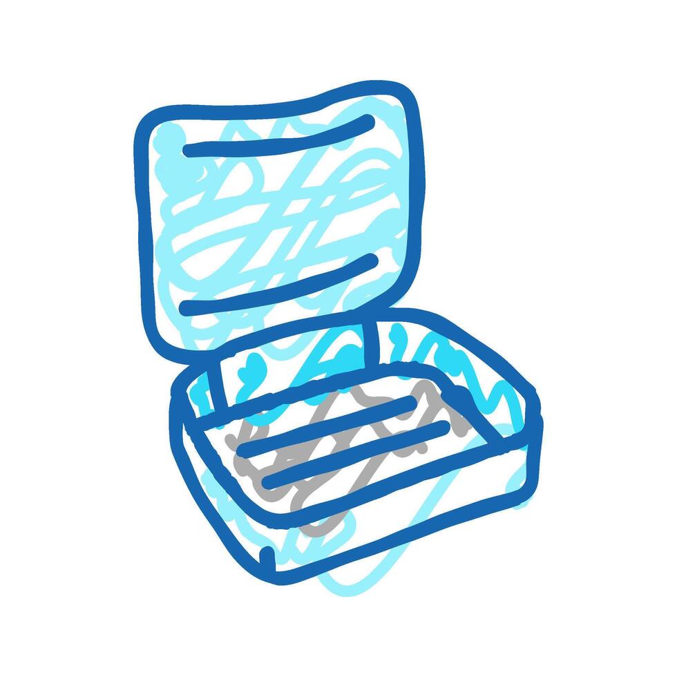 lunch box bag food icon doodle illustration vector