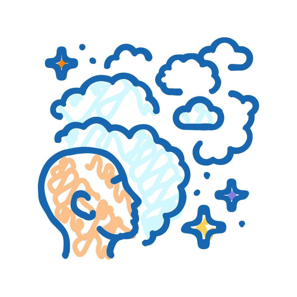 mindfulness meditation yoga icon doodle illustration vector