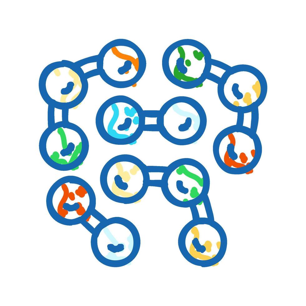 peptide bonds biochemistry icon doodle illustration vector