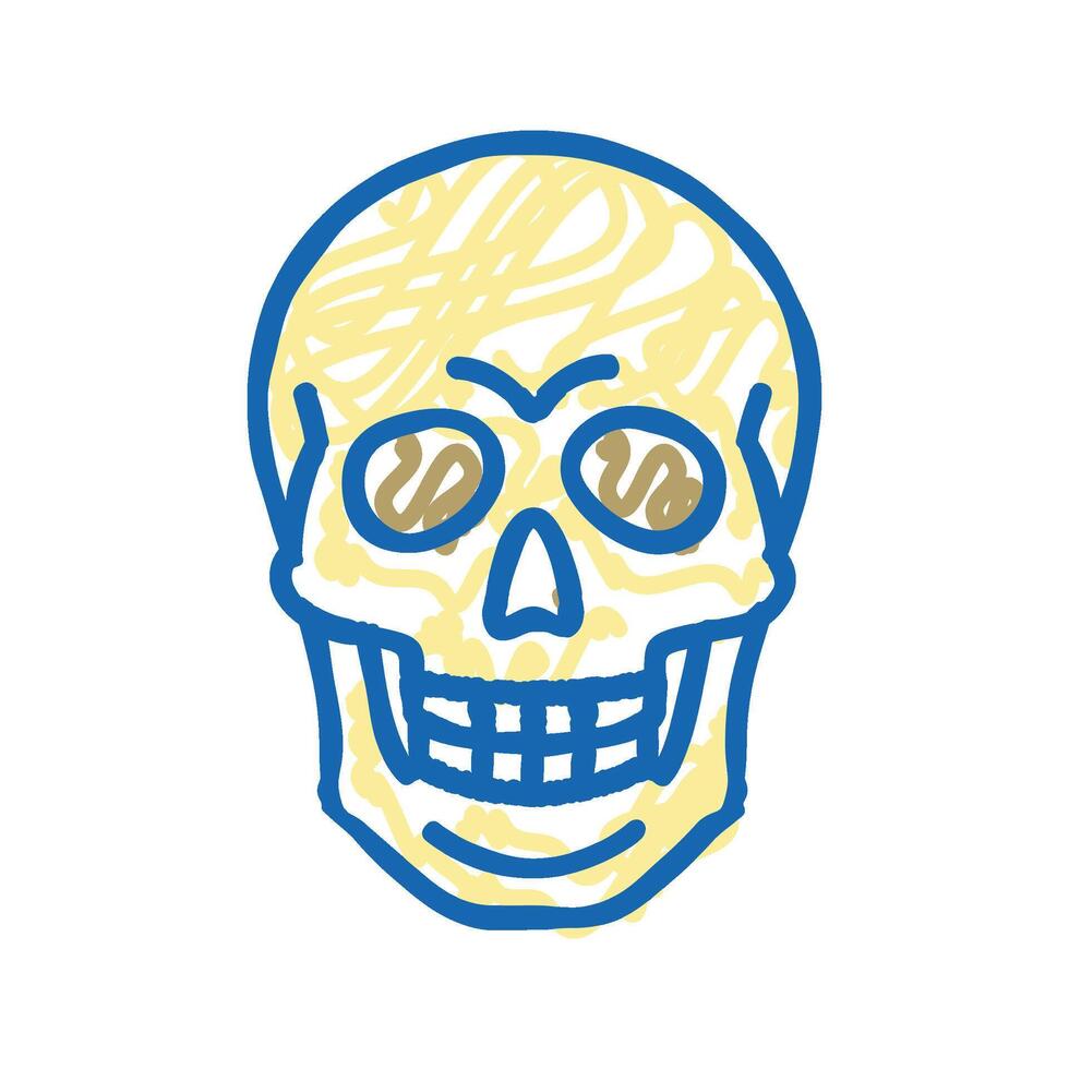 skull bone icon doodle illustration vector