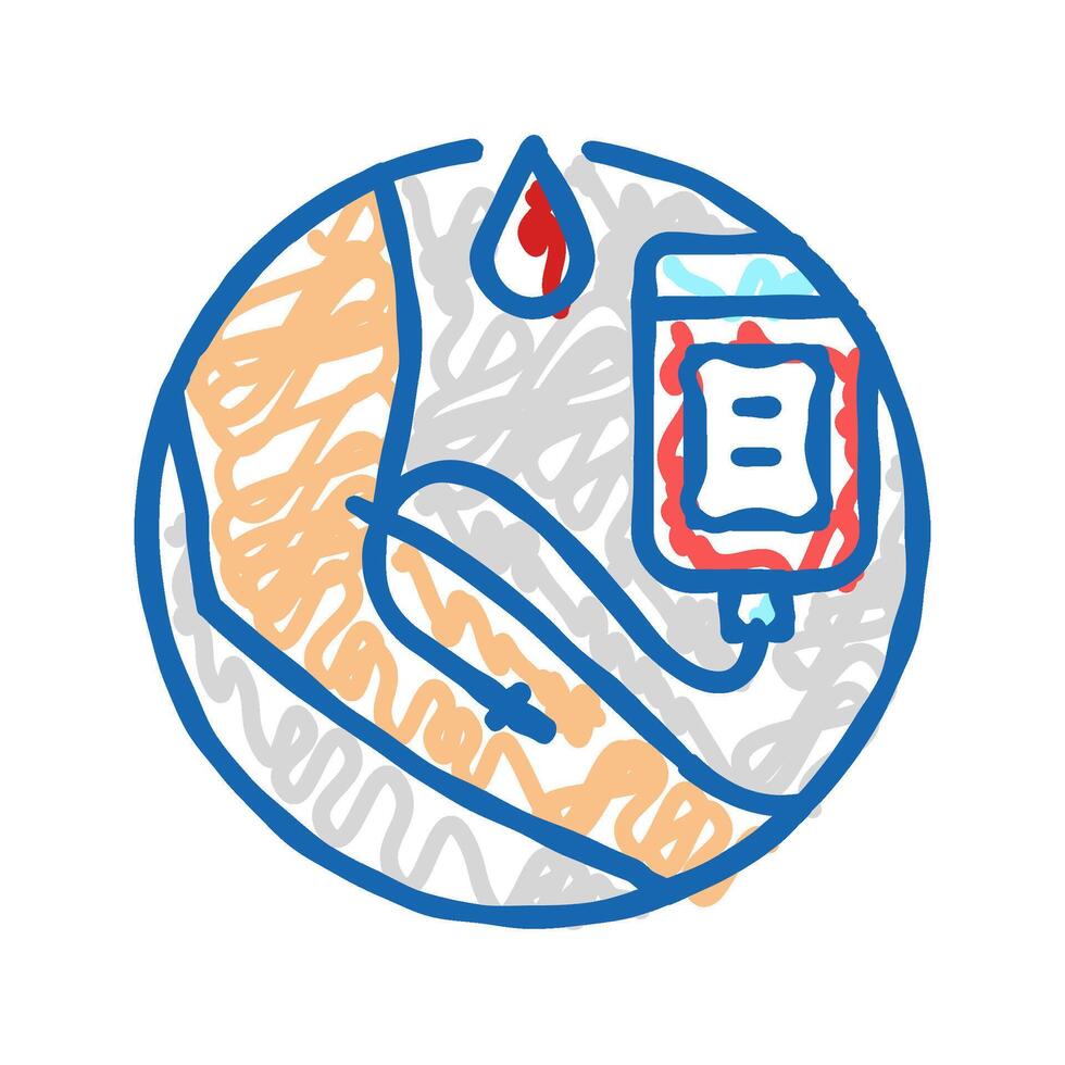 blood transfusions hiv transmission icon doodle illustration vector