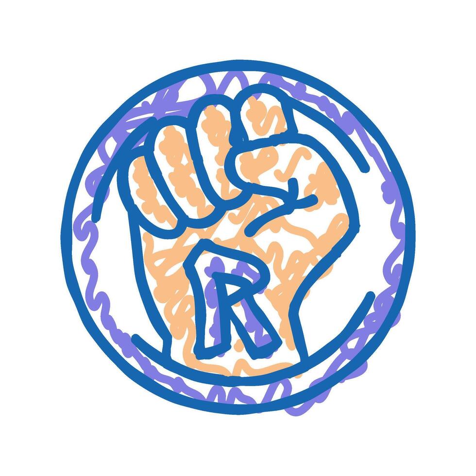 rebellion subculture style punk icon doodle illustration vector