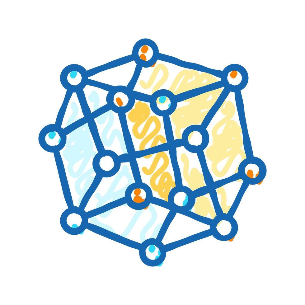 model molecular structure icon doodle illustration vector