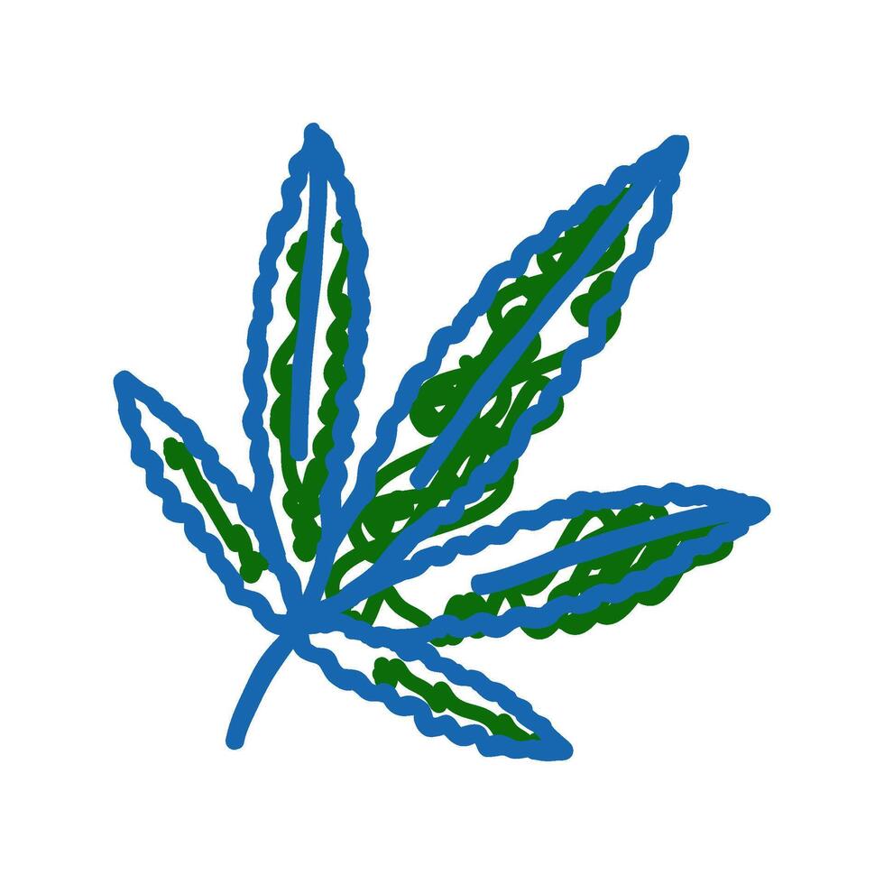 cannabis plant leaf weed icon doodle illustration vector