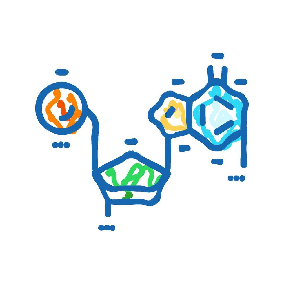 nucleic acids biochemistry icon doodle illustration vector