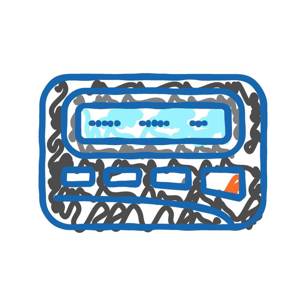 pager retro device icon doodle illustration vector