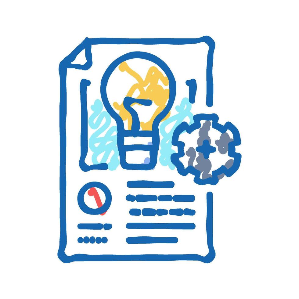intellectual property management icon doodle illustration vector