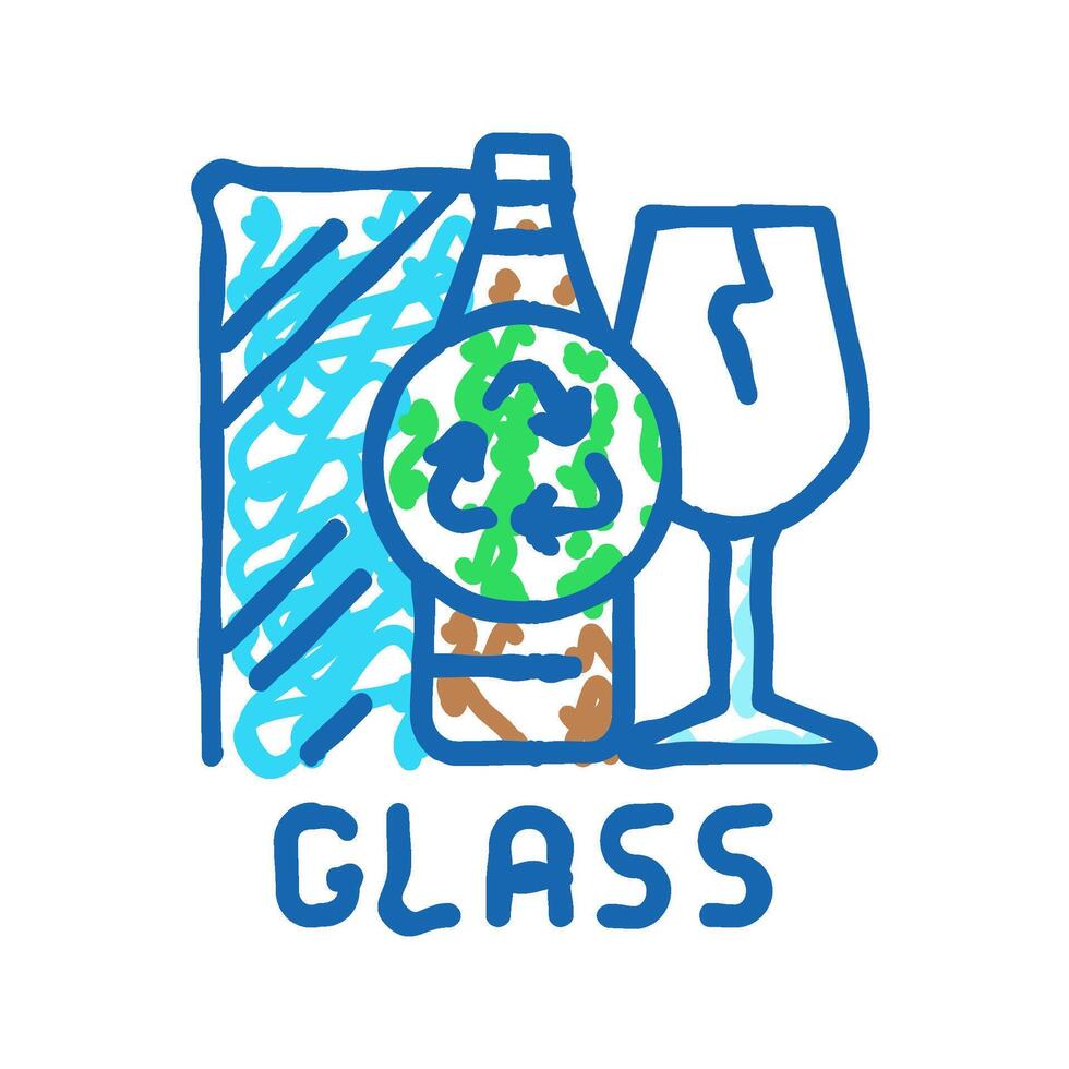 ewaste waste sorting icon doodle illustration vector