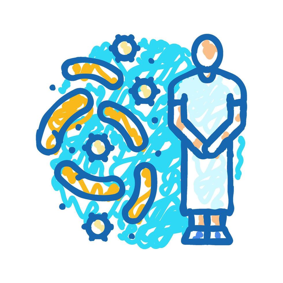 chronic fatigue syndrome icon doodle illustration vector