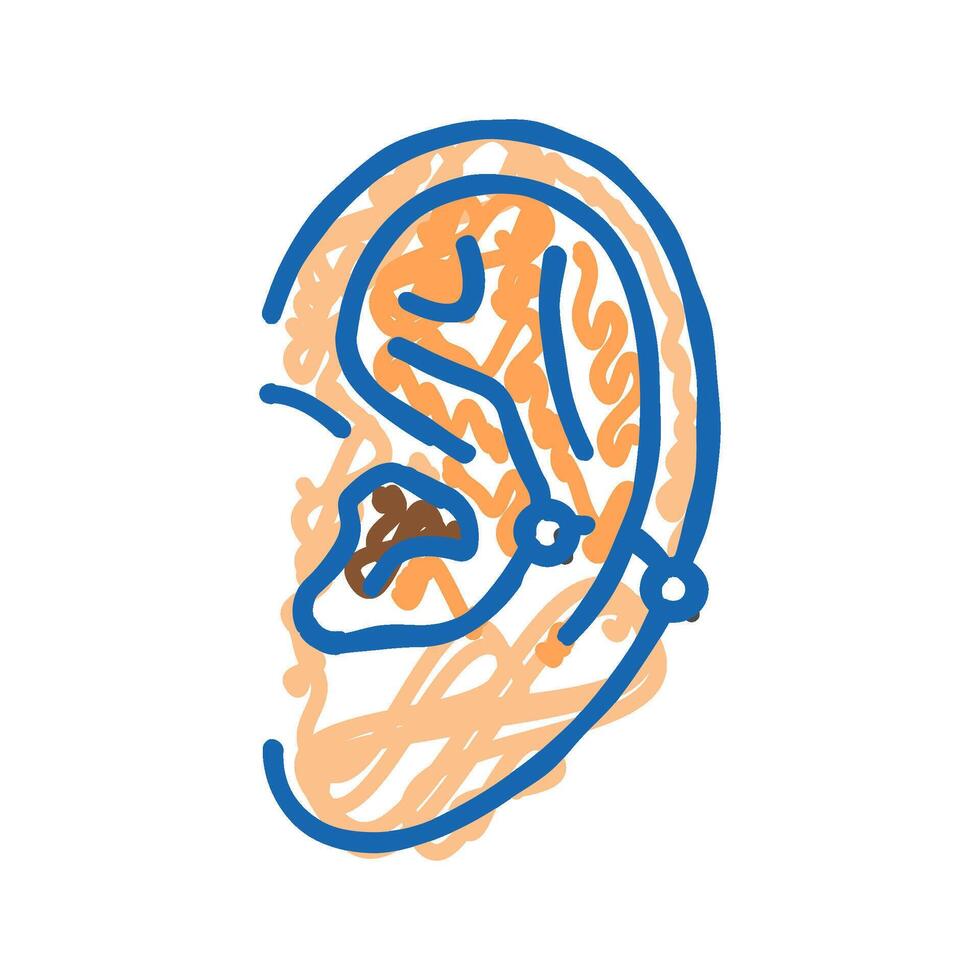 anti helix piercing earring icon doodle illustration vector