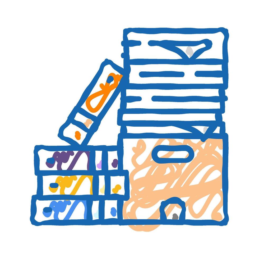 bureaucracy paper document icon doodle illustration vector